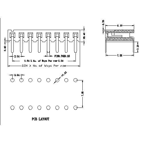 2.54 mm Female Header Single Row Angle Side Entry Type H3.4 FHER04-XXSXXX 2.54 mm Female Header Single Row Angle Side Entry Type H3.4 FHER04-XXSXXX