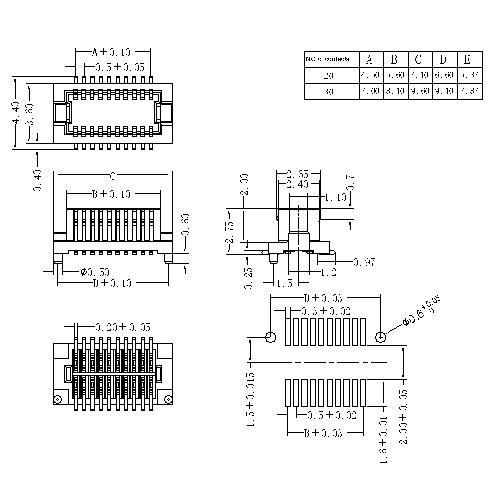 0.5mm BTB Connector Male With Locating Pegs Type