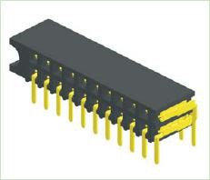 2,54 mm emase päise kaherealine külgmine sisestusH:5,9